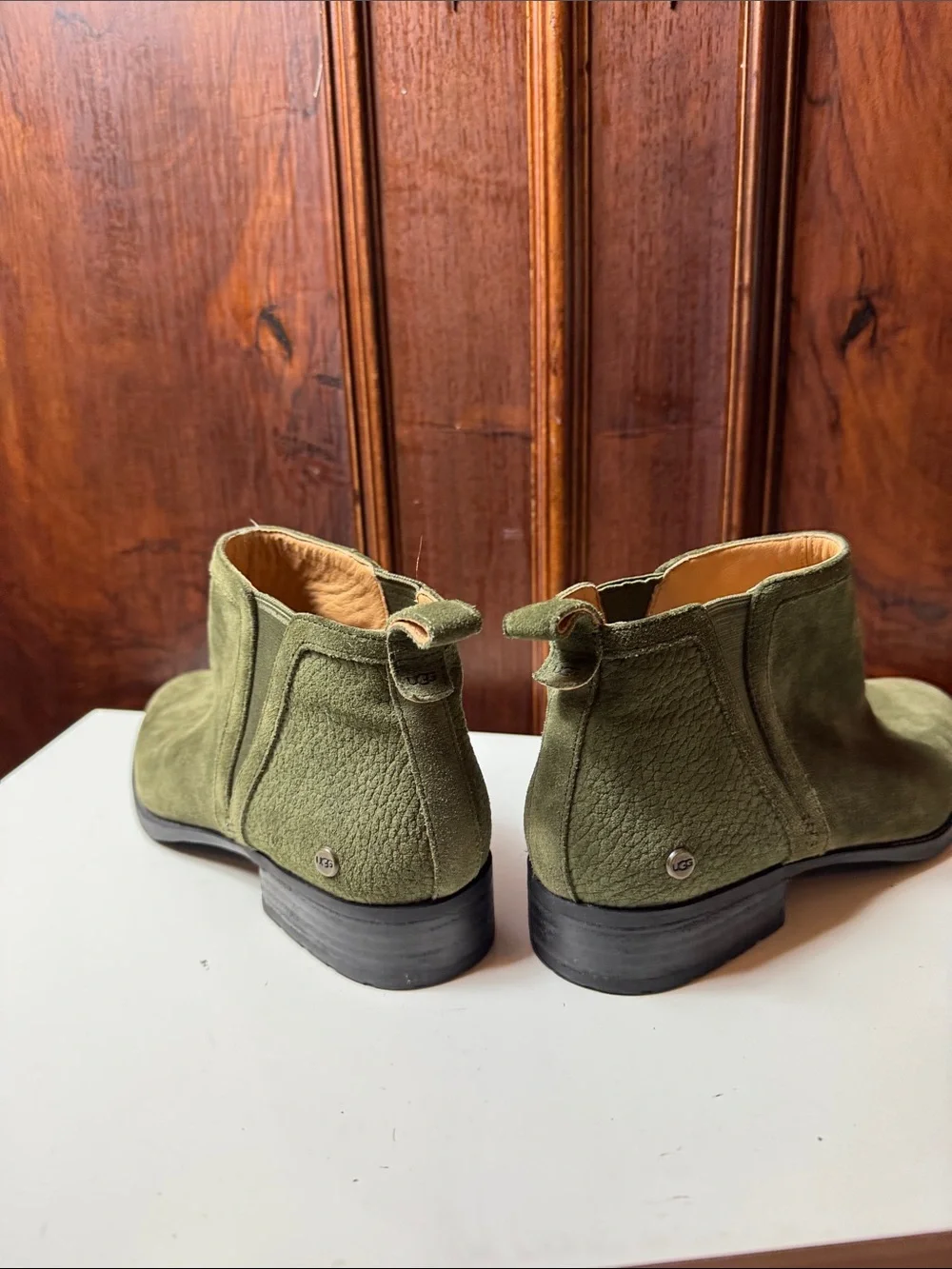 UGG Olive Green Suede Ankle Boots